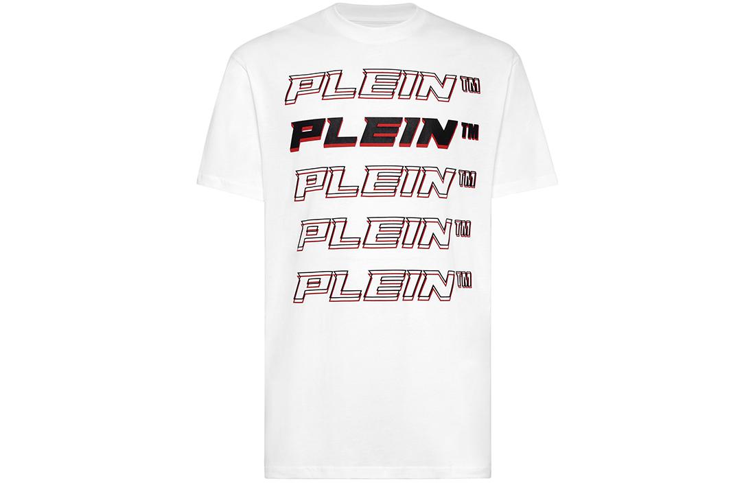 PHILIPP PLEIN Logo Graphic Print Crewneck Casual T-Shirt for Men. PAAC-MTK5507-PJO002N-01