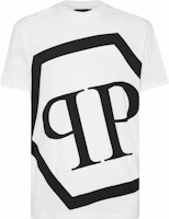 Order PHILIPP PLEIN 男款白色標誌圖案印花圓領休閒T恤 PAAC-MTK5509-PJO002N-01