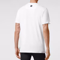 Shop PHILIPP PLEIN 男士標誌圖案印花圓領休閒T恤 PAAC-MTK5507-PJO002N-01