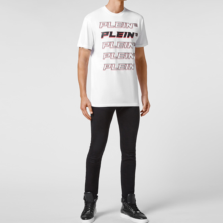 Purchase PHILIPP PLEIN 男士標誌圖案印花圓領休閒T恤 PAAC-MTK5507-PJO002N-01