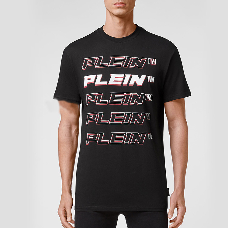 Sizing PHILIPP PLEIN 男士標誌圖案印花圓領休閒T恤 PAAC-MTK5507-PJO002N-01