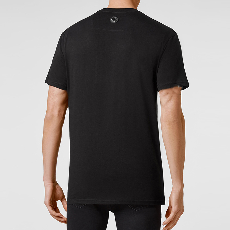 Cheap PHILIPP PLEIN 男士標誌圖案印花圓領休閒T恤 PAAC-MTK5507-PJO002N-01
