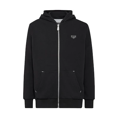 PHILIPP PLEIN Logo Letter Hoodie Black Casual Long Sleeve AAAC-MJB2584-PJO002N-02