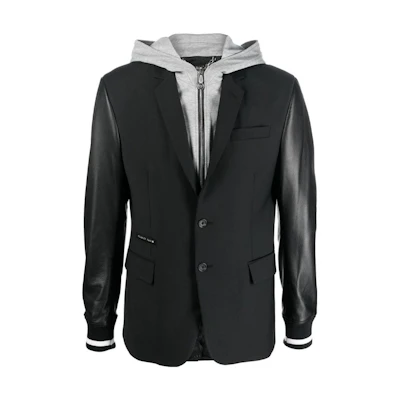 PHILIPP PLEIN Logo Patch Zipped Long-Sleeve Jacket AABCMLB1647PLE010N02