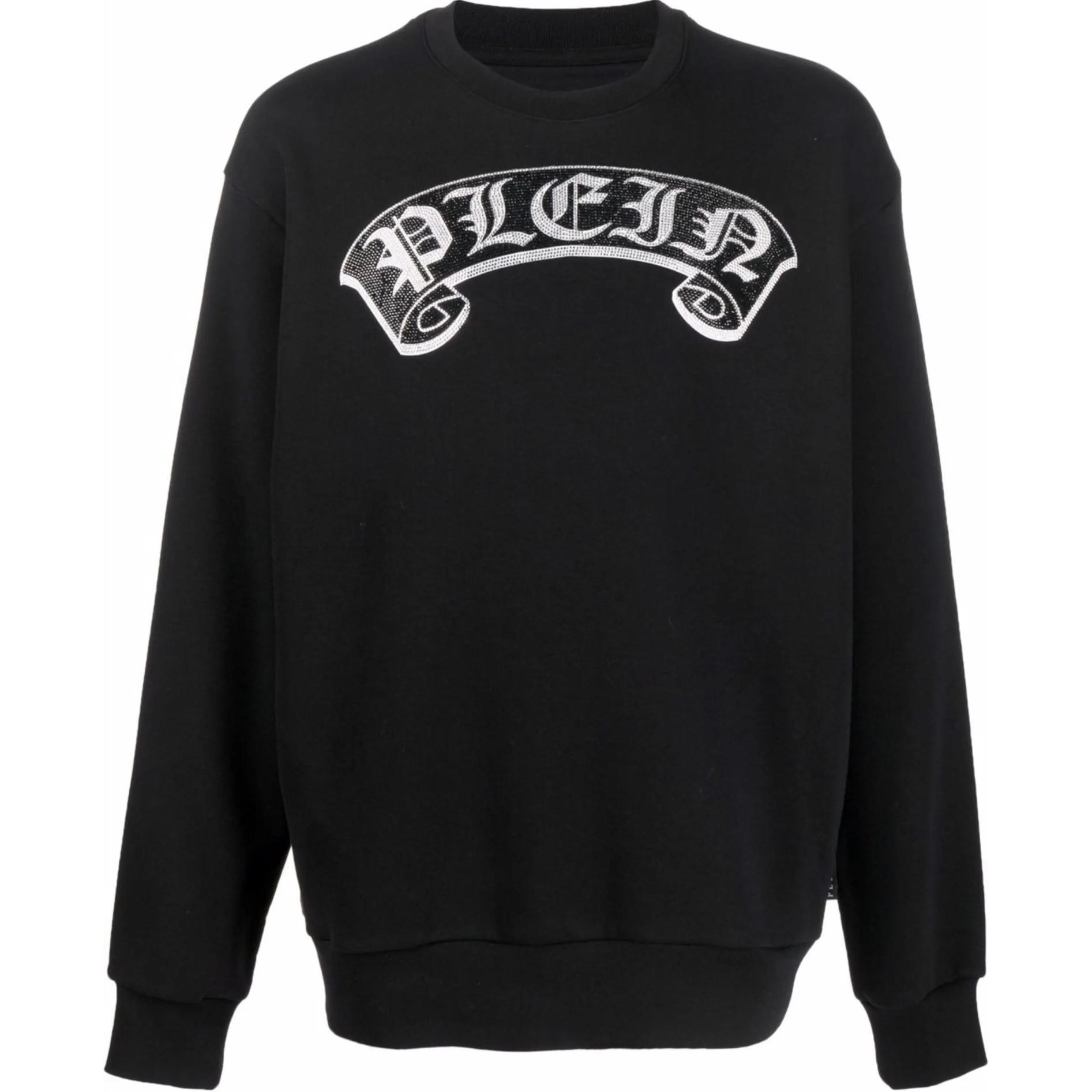 Order PHILIPP PLEIN 黑色LOGO印花圆领长袖男女款卫衣 PABC-UJO0031-PJO002N PABC-UJO0031-PJO002N-BLACK