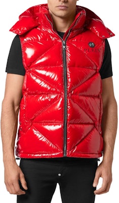 PHILIPP PLEIN 红色连帽拉链马甲 时尚印花背心 AACC-MRB2471-PTE003N-13 Lookbook PHILIPP PLEIN 红色连帽拉链马甲 时尚印花背心 AACC-MRB2471-PTE003N-13