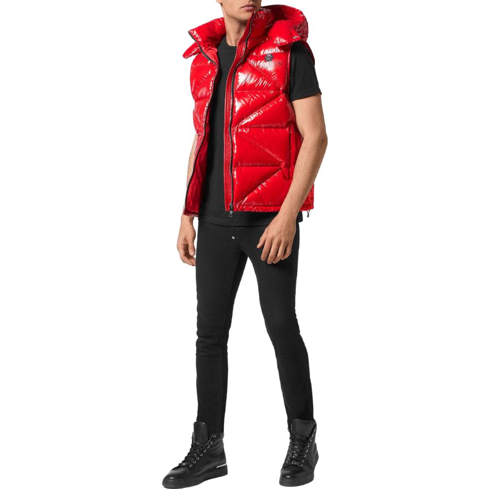 Purchase PHILIPP PLEIN 红色连帽拉链马甲 时尚印花背心 AACC-MRB2471-PTE003N-13
