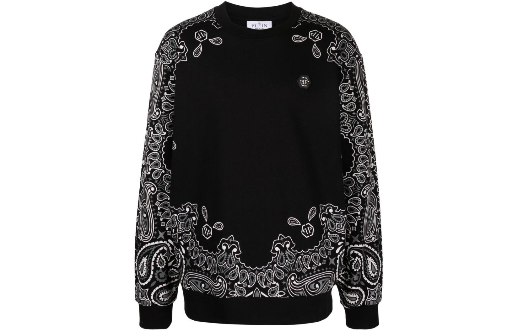 PHILIPP PLEIN Logo Skull Graphic Black Long-Sleeve Sweatshirt FACC-MJO1071-PJO002N-02
