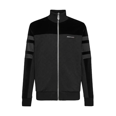 PHILIPP PLEIN Logo Zip-Up Jacket Black FAAC-MJB2486-PTE003N-02