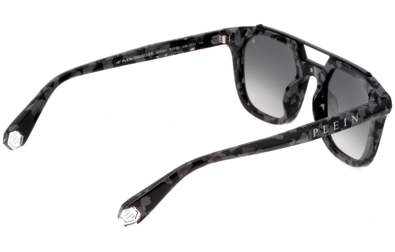 Sizing Philipp Plein 男士奢華漸變方框太陽眼鏡 - 煙色鏡片 & 迷彩框架 SPP001M0721