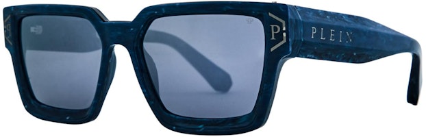 PHILIPP PLEIN Marble Blue Square Sunglasses Unisex Luxury Fashion SPP005M57B35B PHILIPP PLEIN Marble Blue Square Sunglasses Unisex Luxury Fashion SPP005M57B35B