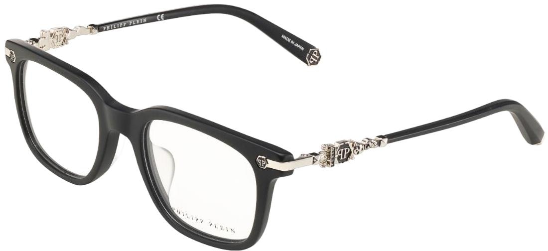 philipp-plein-matte-black-silver-accent-retro-rectangle-eyeglasses-unisex-vpp-088-j0703