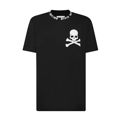 PHILIPP PLEIN Men’s Black Graphic Print Crewneck Short Sleeve T-Shirt SADC-MTK6828-PJY002N-02