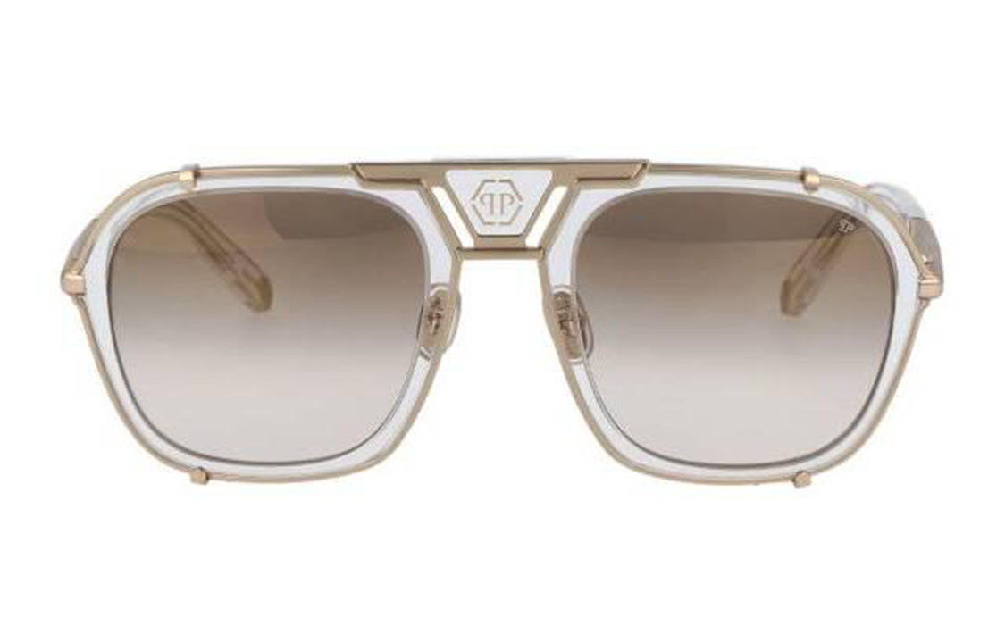 PHILIPP PLEIN Metallic Aviator Sunglasses Rose Gold. SPP010M349G 圖 3