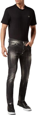 Jeans Negros Lavados Slim Fit de Talle Medio para Hombre PHILIPP PLEIN AACC-MDT3655-PDE004N-1AG Shop Jeans Negros Lavados Slim Fit de Talle Medio para Hombre PHILIPP PLEIN AACC-MDT3655-PDE004N-1AG