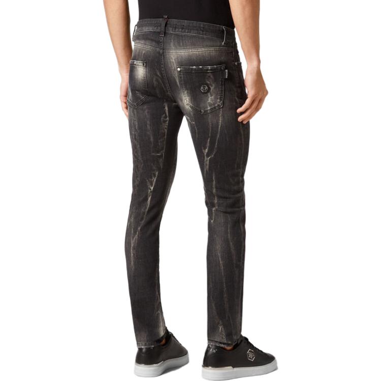 Purchase Jeans Negros Lavados Slim Fit de Talle Medio para Hombre PHILIPP PLEIN AACC-MDT3655-PDE004N-1AG