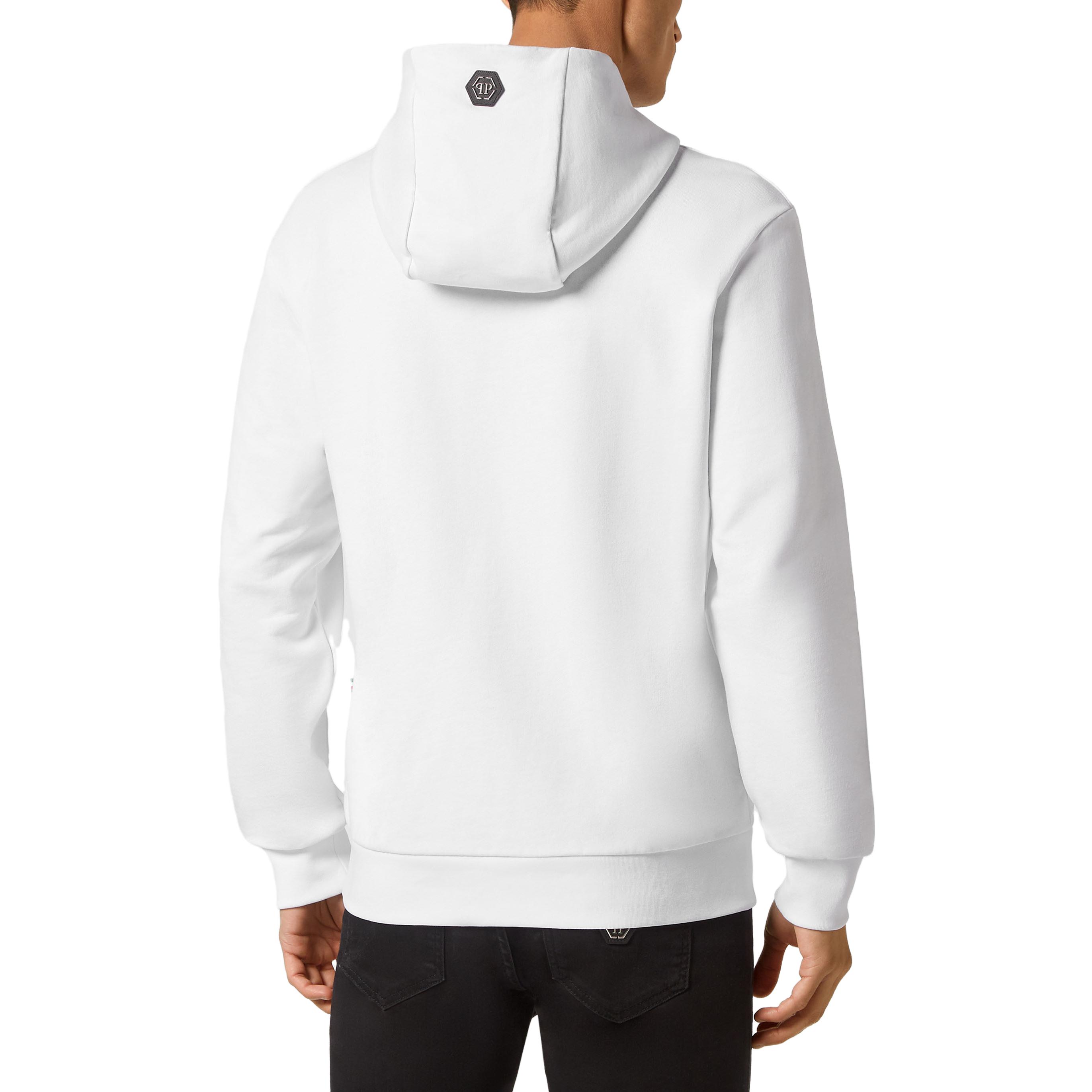 Shop 飞利浦普兰佩斯利泰迪熊白色连帽卫衣 FACC-MJB3114-PJO002N-0107