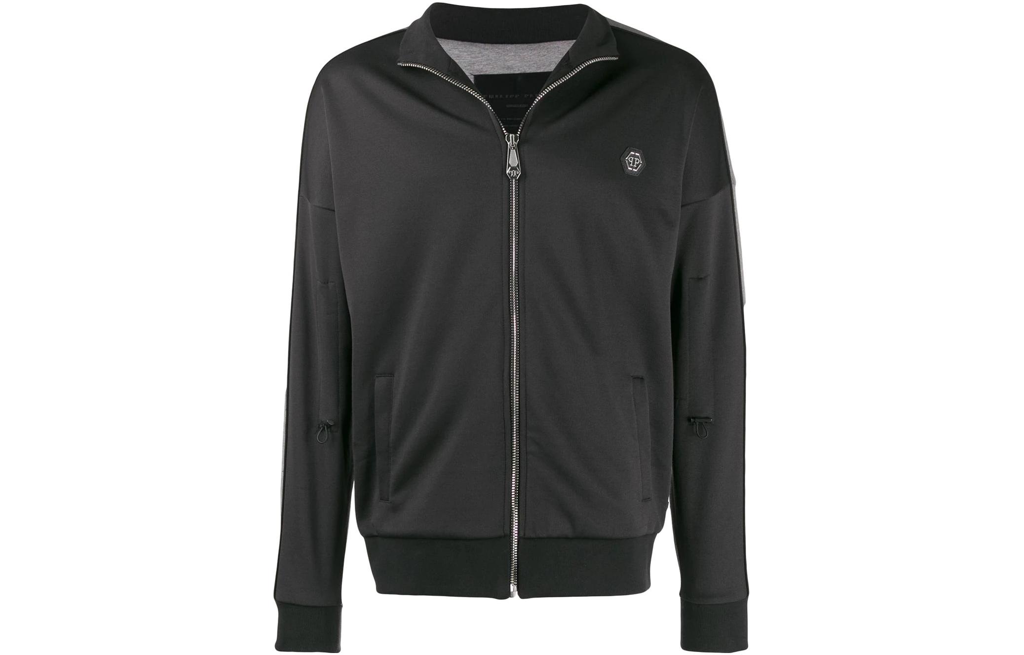 PHILIPP PLEIN Patchwork Logo Print Zipper Jacket for Men A19C-MJB1539-PJO002N-0210