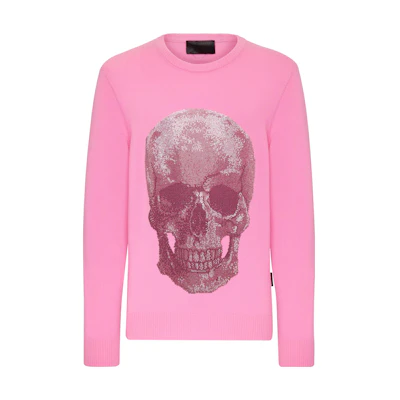 PHILIPP PLEIN Pink Graphic Print Crewneck Long-Sleeve Sweatshirt PABC-MKO1123-PKN002N-64
