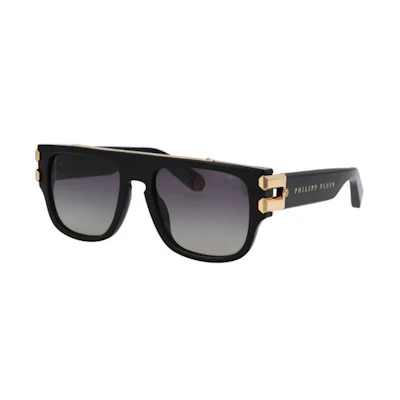 PHILIPP PLEIN Rectangular Sunglasses Unisex Black SPP011M700P