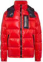 PHILIPP PLEIN Red Detachable Hood Logo Zipper Long Sleeve Jacket MRB1303PNY002N1302 PHILIPP PLEIN Red Detachable Hood Logo Zipper Long Sleeve Jacket MRB1303PNY002N1302