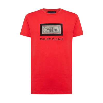 PHILIPP PLEIN Red Logo Crew Neck Slim Fit Short Sleeve T-Shirt S19C-MTK3030-PJY002N-13