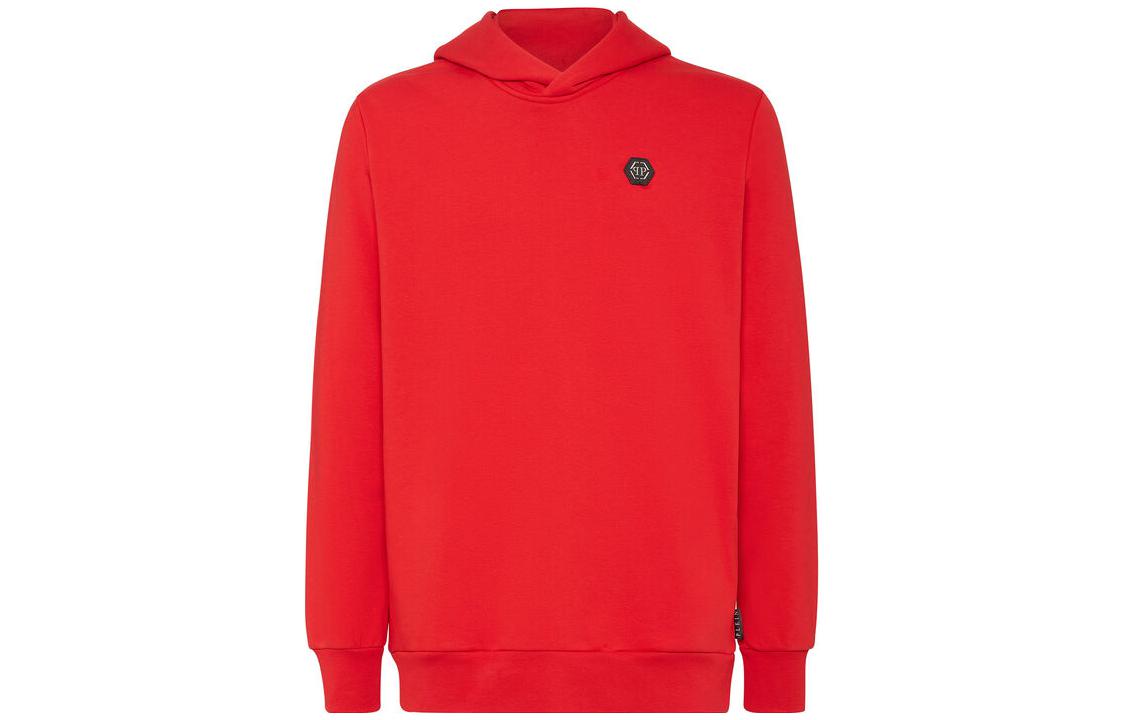 PHILIPP PLEIN Red Slim-Fit Casual Sweatshirt with Solid Logo Patch PABC-MJB2660-PJO002N-13