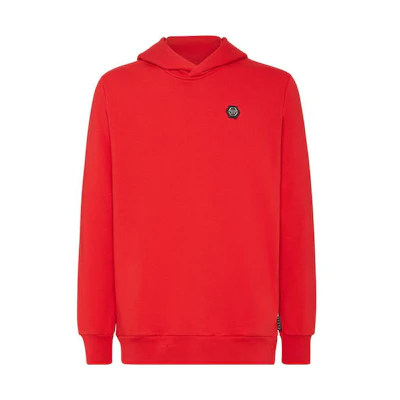 PHILIPP PLEIN Red Slim-Fit Casual Sweatshirt with Solid Logo Patch PABC-MJB2660-PJO002N-13