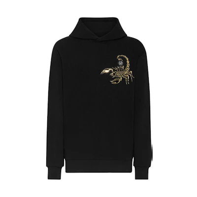 PHILIPP PLEIN Scorpion Print Black Hoodie Sweatshirt for Men AACC-MJB3132-PJO002N-0216