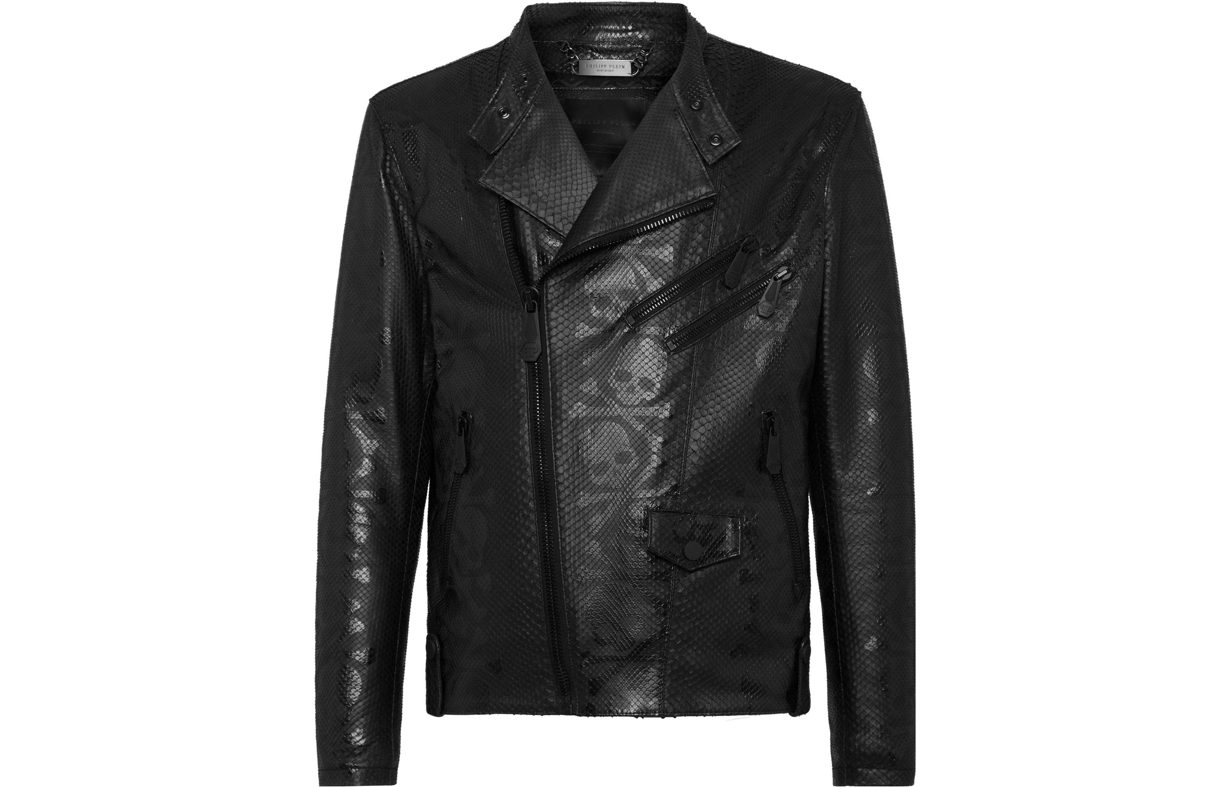 PHILIPP PLEIN Skull Collared Slim Fit Long Sleeve Jacket Men’s Black PABC-MLB1497-PLE029P-02