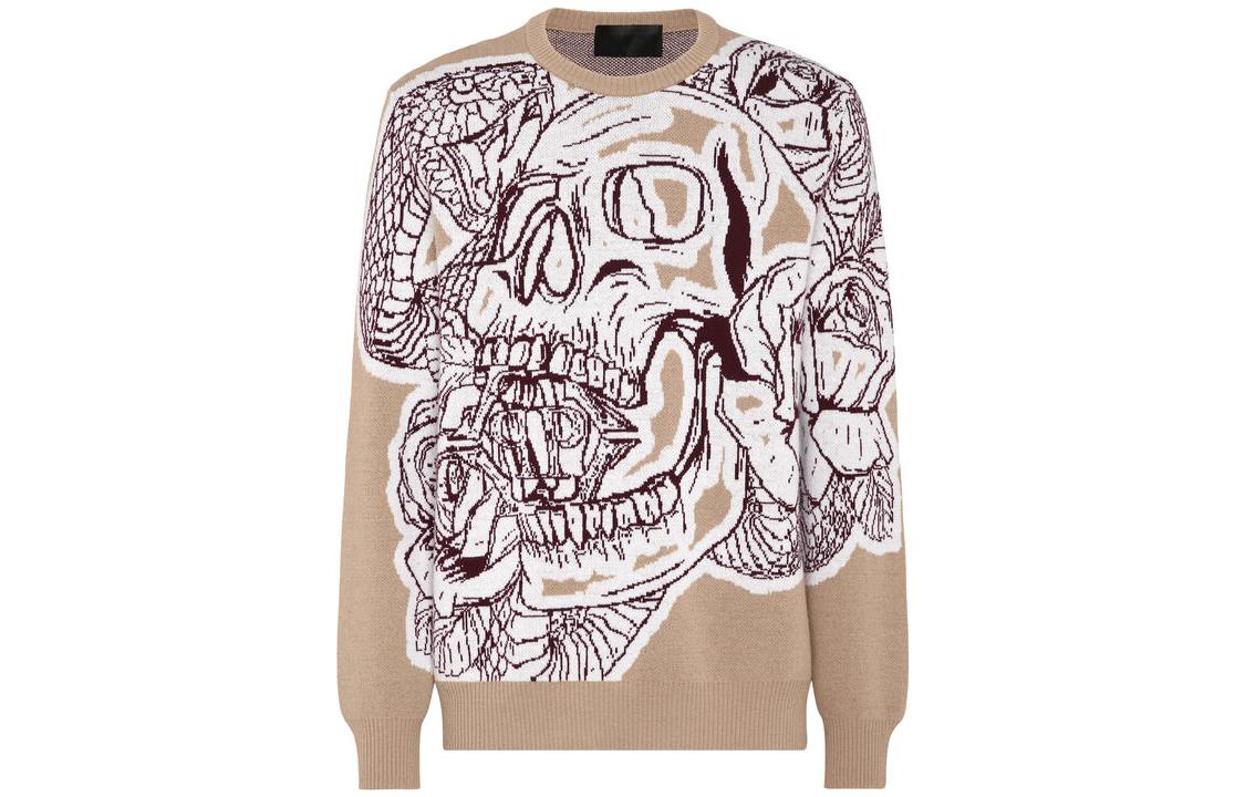 Order 菲利普普莱因骷髅米色长袖圆领卫衣 AACC-MKO1291-PTE076N-06