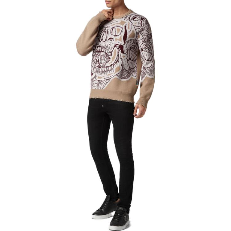 Lookbook 菲利普普莱因骷髅米色长袖圆领卫衣 AACC-MKO1291-PTE076N-06