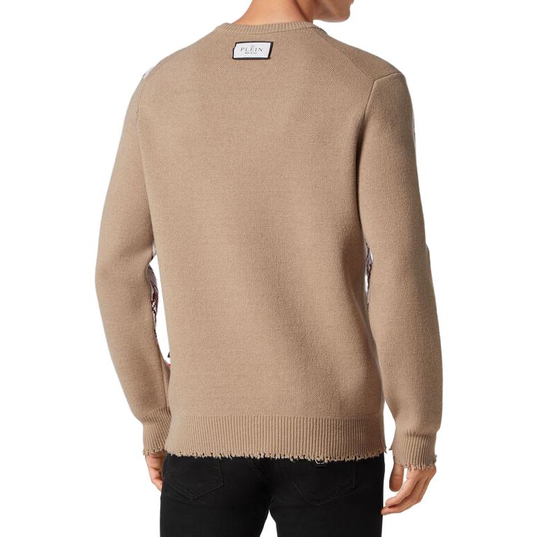 Shop 菲利普普莱因骷髅米色长袖圆领卫衣 AACC-MKO1291-PTE076N-06