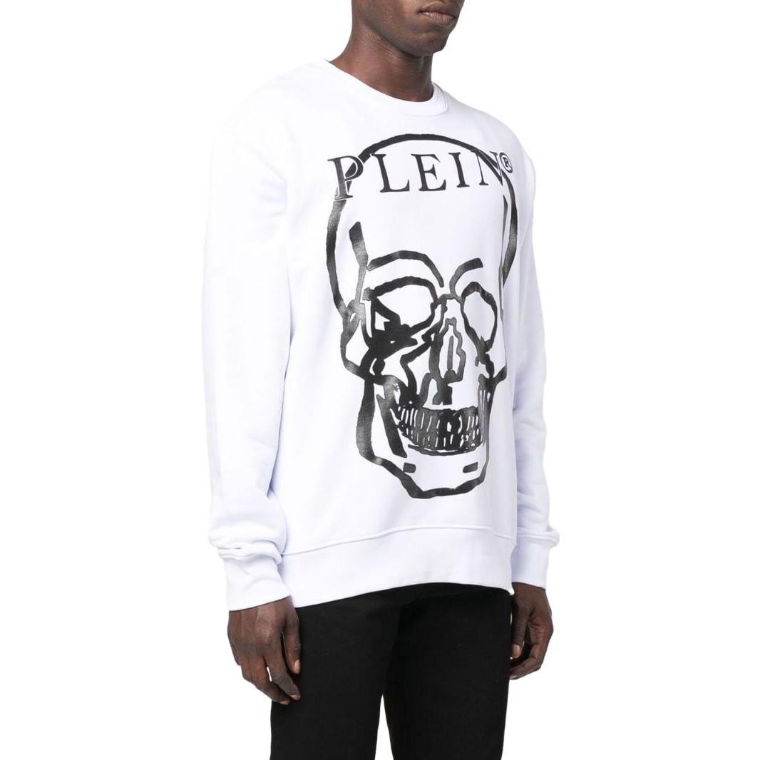 Details for PHILIPP PLEIN 骷髅字母印花男女同款白色圆领卫衣 SABC-UJO0035-PJO002N-0102