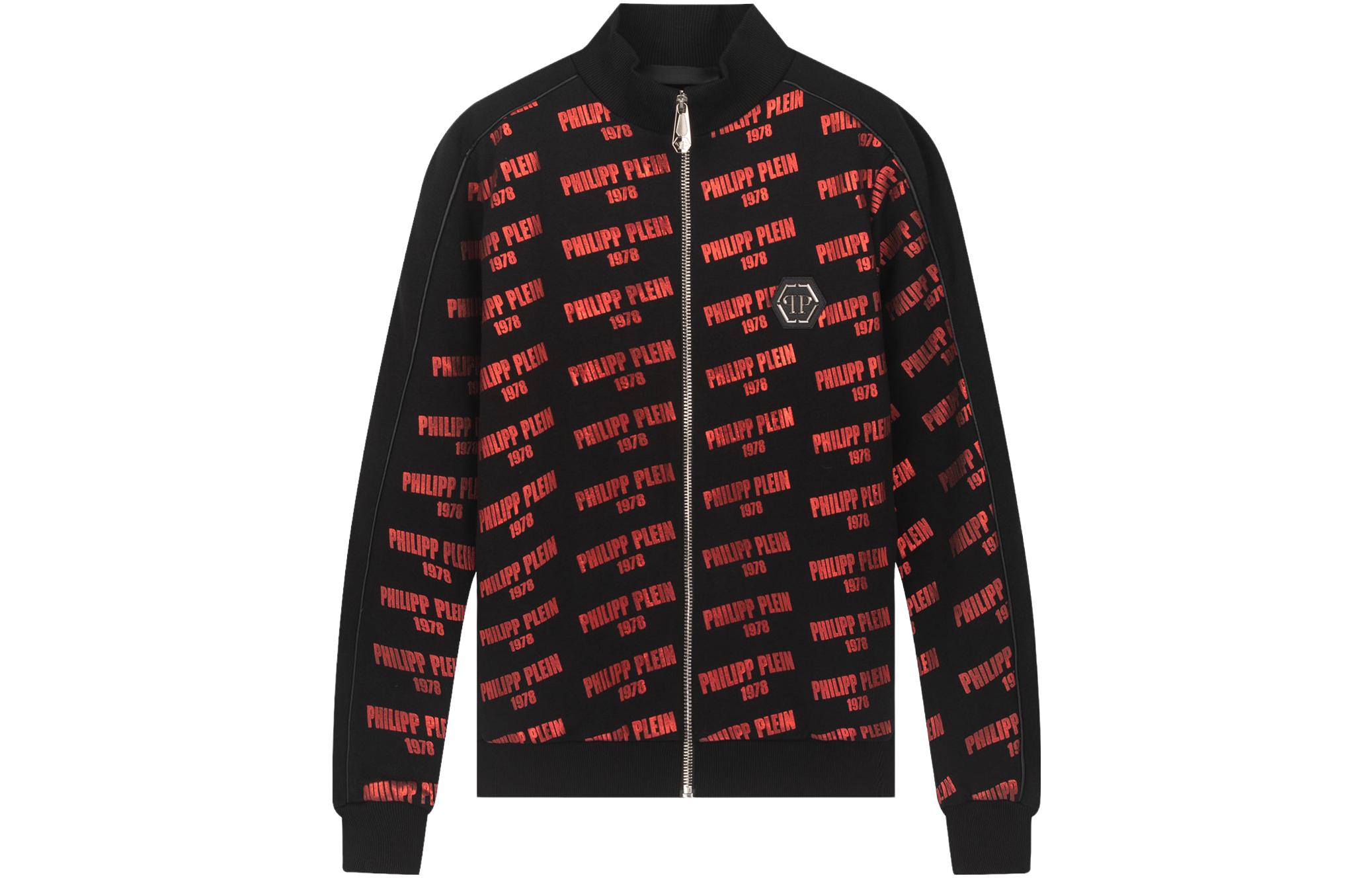 PHILIPP PLEIN Skull Logo Print Black Long Sleeve Jacket F18C-MJB0572-PJO002N-0213