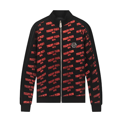 PHILIPP PLEIN Skull Logo Print Black Long Sleeve Jacket F18C-MJB0572-PJO002N-0213