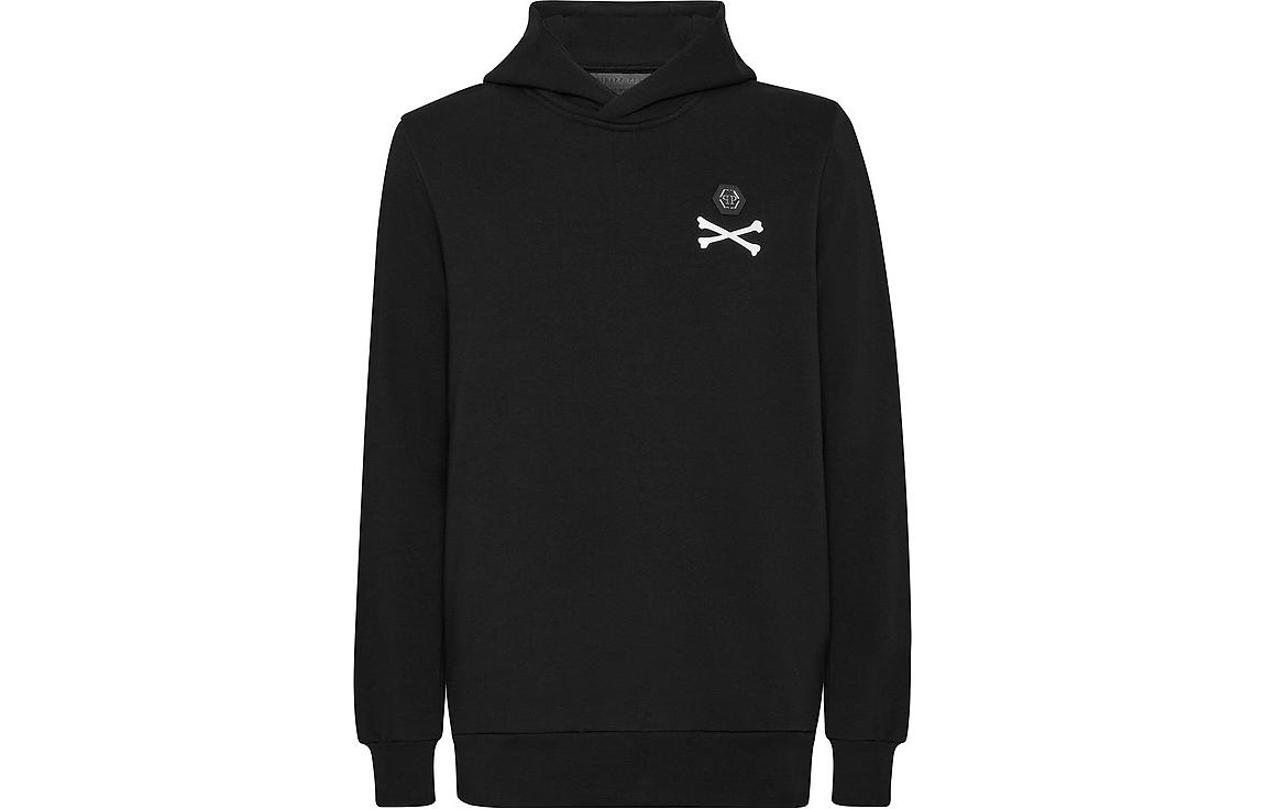 PHILIPP PLEIN Skull Logo Print Hoodie Casual Long Sleeve Sweatshirt SABC-MJB2624-PJO002N-02