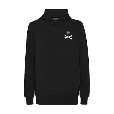 PHILIPP PLEIN Skull Logo Print Hoodie Casual Long Sleeve Sweatshirt SABC-MJB2624-PJO002N-02