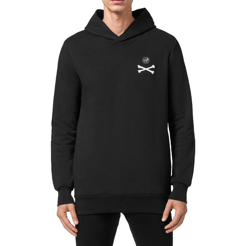 Purchase 飞利浦普莱因骷髅标志印花连帽衫休闲长袖卫衣 SABC-MJB2624-PJO002N-02