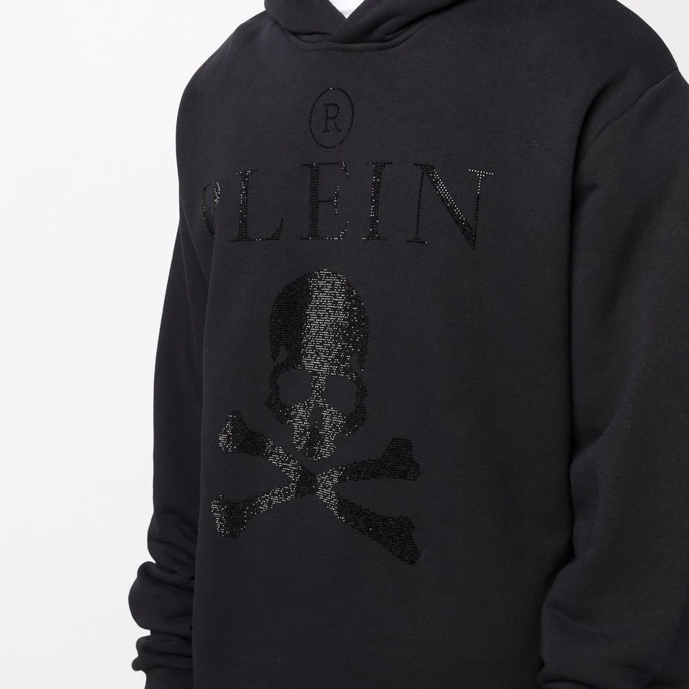 Sizing 菲利普普莱因骷髅标志亮片连帽衫 男女款黑色长袖 PABC-UJB0072-PJO002N-黑色 PABC-UJB0072-PJO002N-BLACK