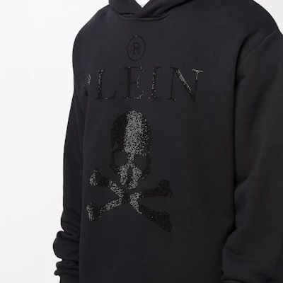 菲利普普莱因骷髅标志亮片连帽衫 男女款黑色长袖 PABC-UJB0072-PJO002N-黑色 PABC-UJB0072-PJO002N-BLACK Sizing 菲利普普莱因骷髅标志亮片连帽衫 男女款黑色长袖 PABC-UJB0072-PJO002N-黑色 PABC-UJB0072-PJO002N-BLACK