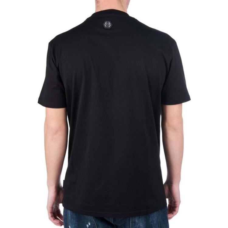 Shop フィリッププレイン スカルプリント クルーネック 半袖Tシャツ ブラック UTK0189-PJY002N-02