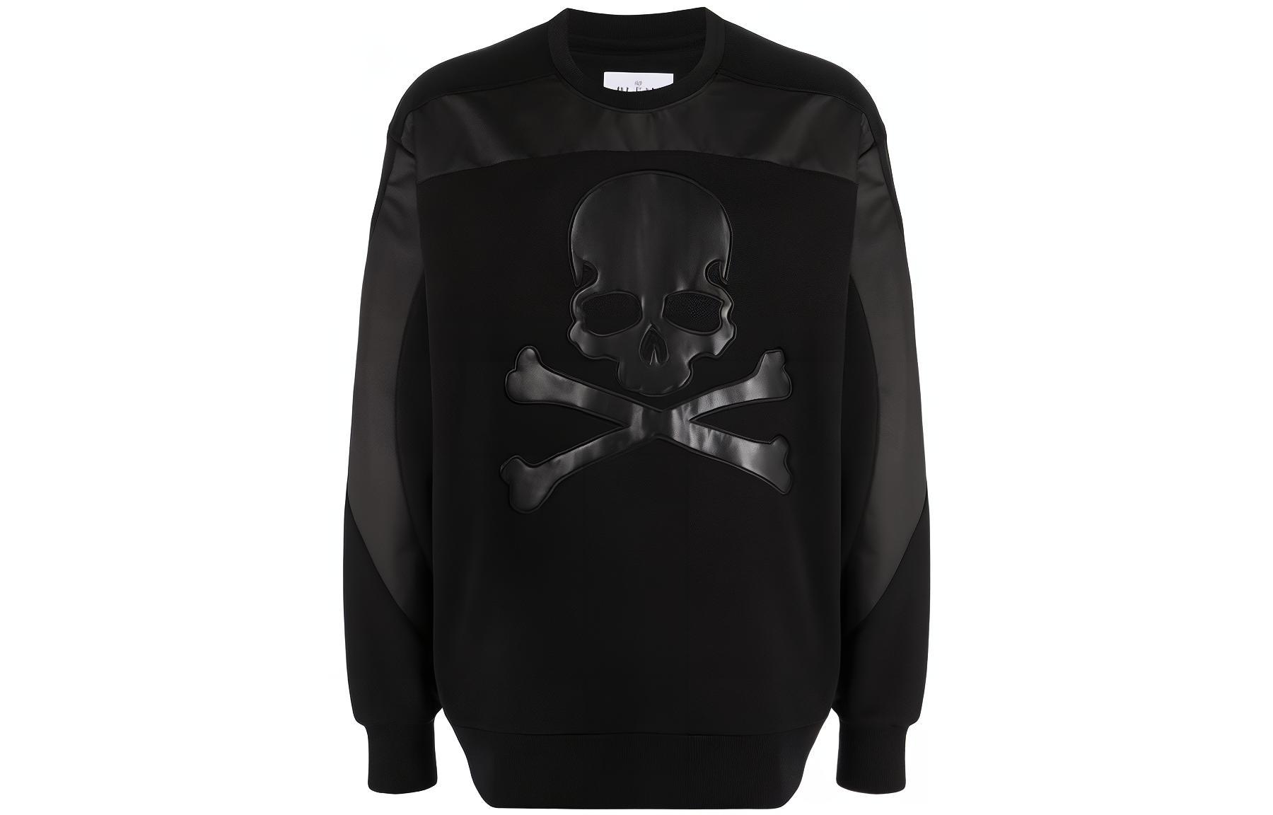 PHILIPP PLEIN Skull Print Crewneck Pullover Sweatshirt Black FABC-MJO0882-PJO002N-02