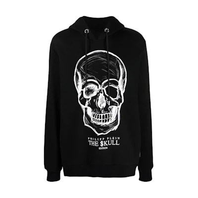PHILIPP PLEIN Skull Print Hoodie Black FAACMJB2543PJO002N