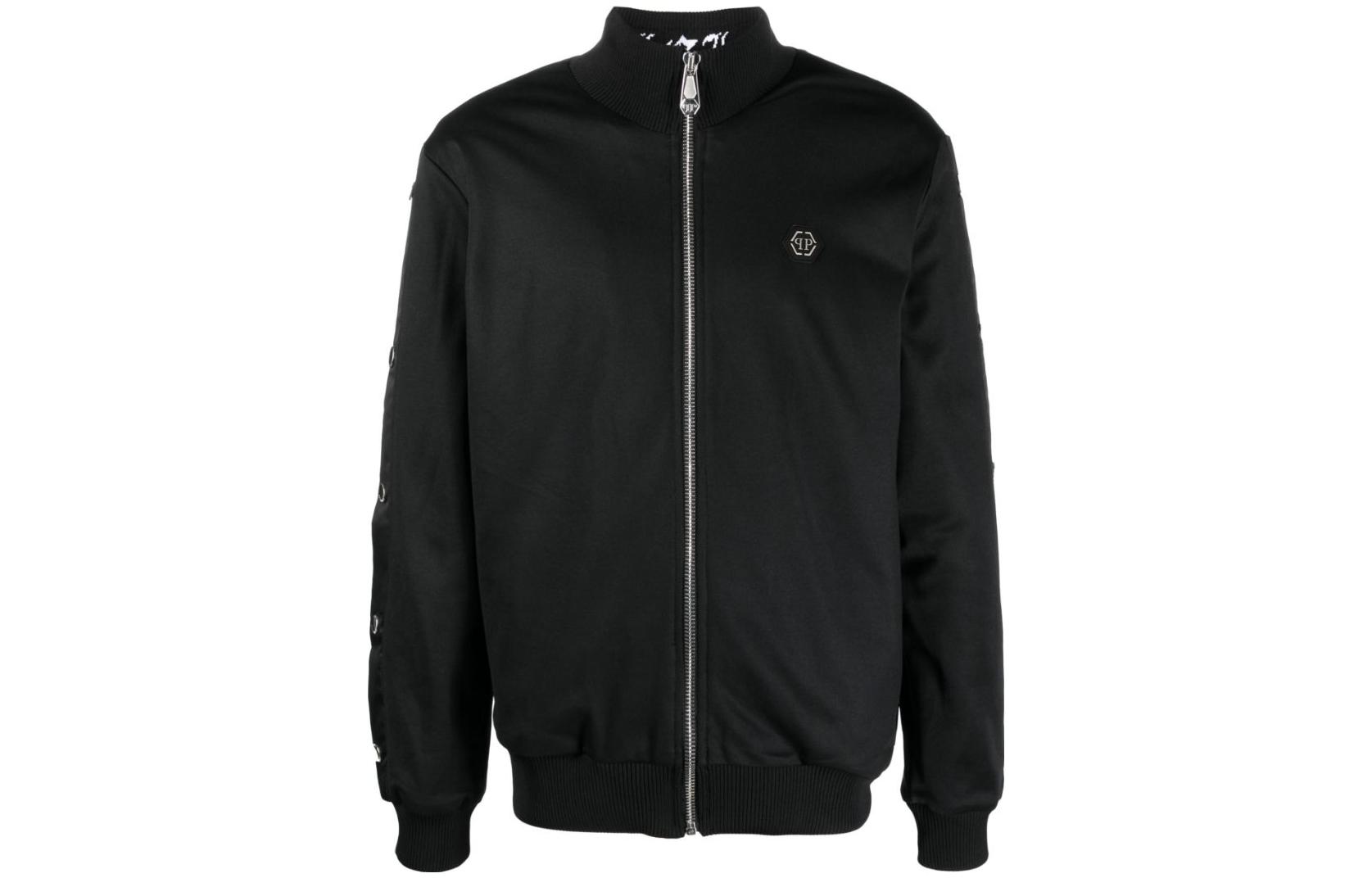 PHILIPP PLEIN Skull Print Zip-Up Jacket Black AACC-MJB3143-PTE003N-02