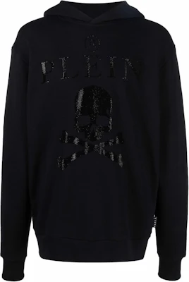 PHILIPP PLEIN Skull Sequin Logo Hoodie Unisex Black PABC-UJB0072-PJO002N-BLACK Buy PHILIPP PLEIN Skull Sequin Logo Hoodie Unisex Black PABC-UJB0072-PJO002N-BLACK