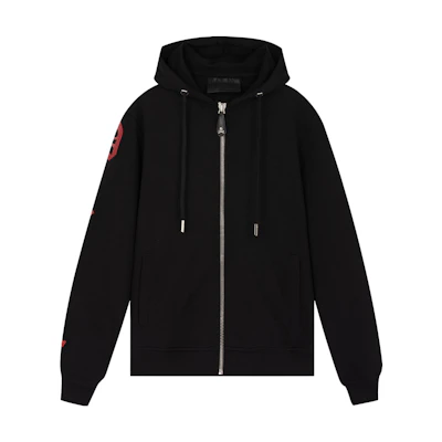 PHILIPP PLEIN Skull Snake Rhinestone Zip Hoodie Black P18C-MJB0320-PJO002N-02