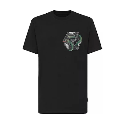 PHILIPP PLEIN Slogan Print Casual Crew Neck Unisex T-Shirt. AAAC-UTK0060-PJY002N-02