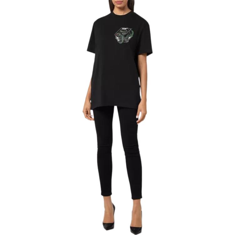 Lookbook PHILIPP PLEIN Kaos Unisex Slogan Cetak Casual Crew Neck. AAAC-UTK0060-PJY002N-02