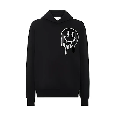 PHILIPP PLEIN Smile Hoodie Pullover Sweatshirt Men’s Black Long Sleeve Casual PADC-MJB3336-PJY002N-02